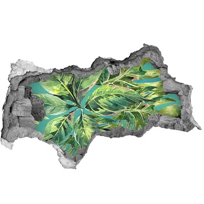 Nálepka 3D diera na stenu Zelená džungľa za múrom