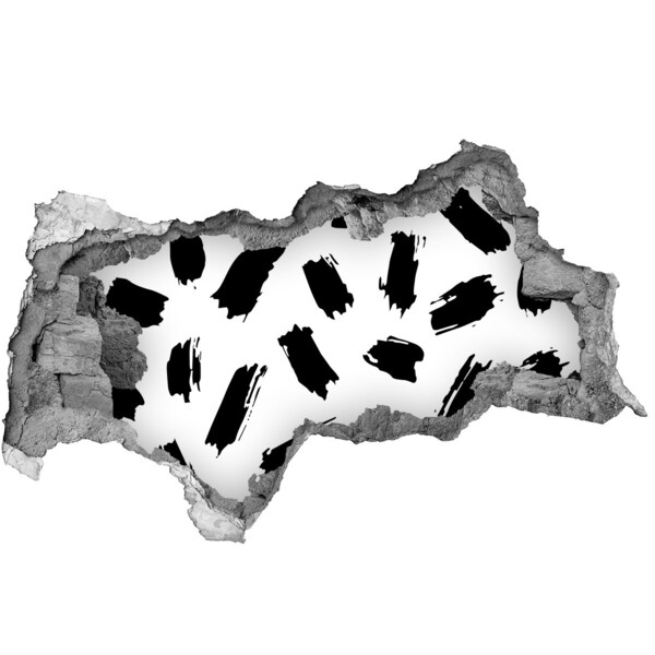 Fototapeta diera na stenu Poškodená stena s abstraktnými pruhmi