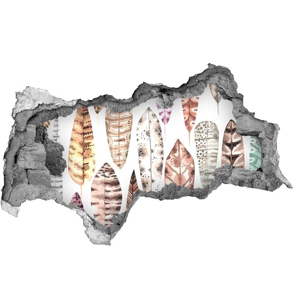 Fototapeta diera na stenu Farebné listy v diere v stene