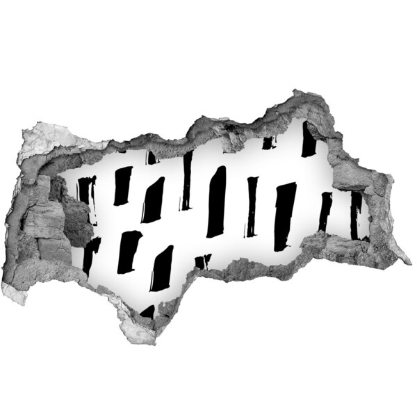 Fototapeta diera na stenu Zrúcaný múr s výhľadom na mesto