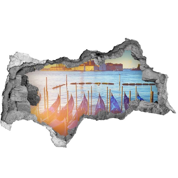 Diera 3D v stene nálepka Benátky vo svetle západu slnka