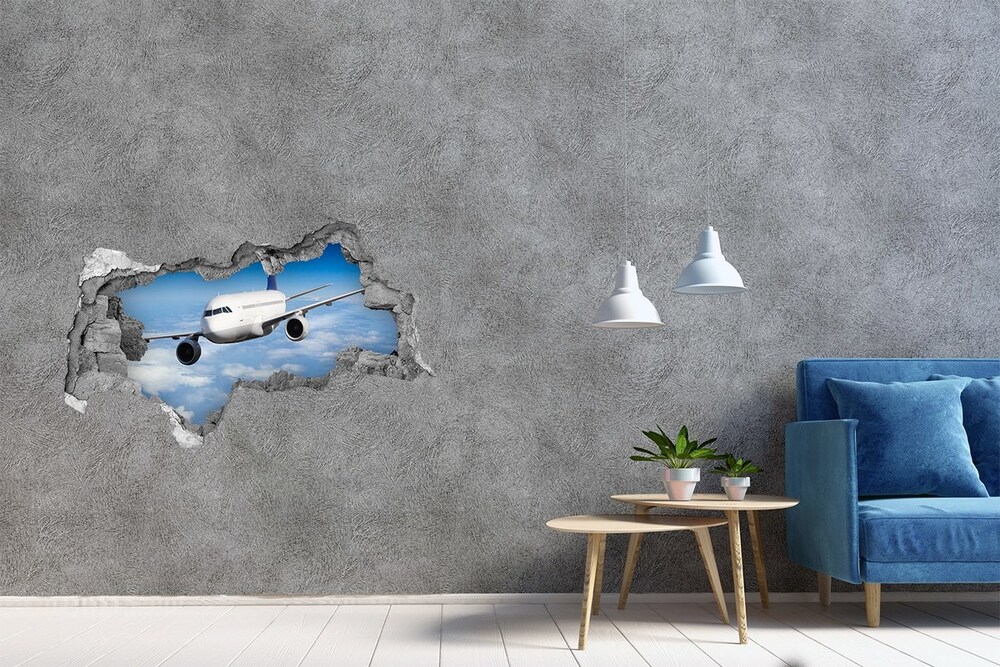Foto fotografie diera na stenu Lietadlo vo vzduchu