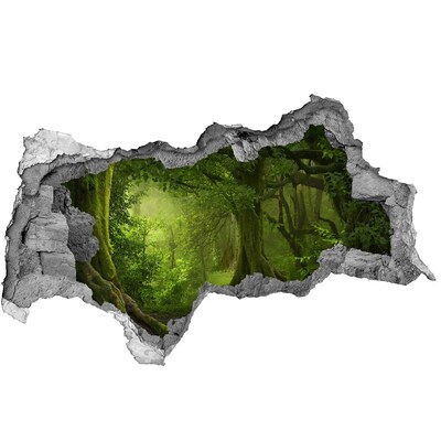 Diera 3D v stene nálepka Zelený les plný života