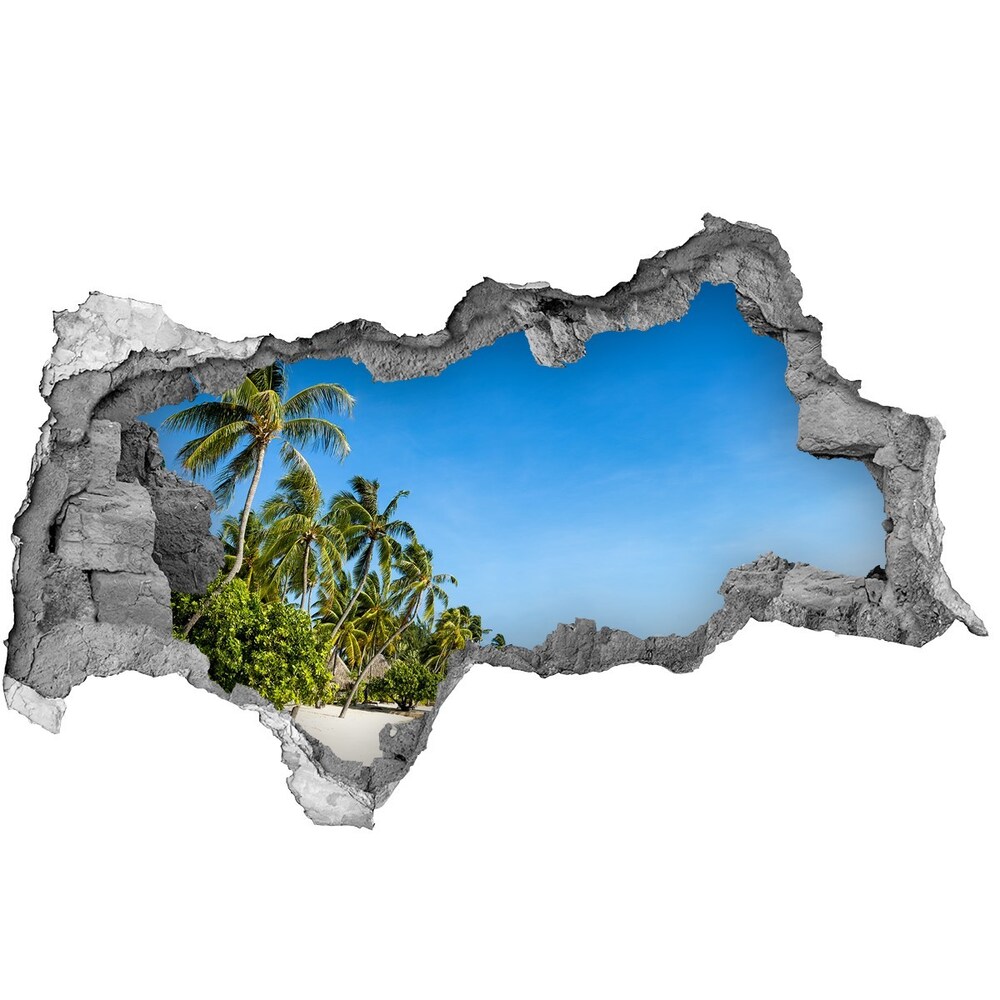 Diera 3D v stene nálepka Beach v karibiku