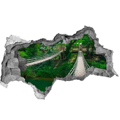 Diera 3D v stene nálepka Most cez rieku