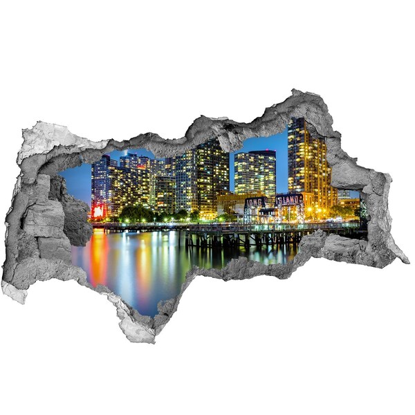 Fototapeta diera na stenu Pohľad na mesto v noci