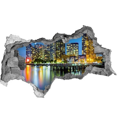 Fototapeta diera na stenu Pohľad na mesto v noci