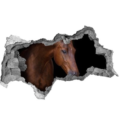 Diera 3D fototapeta na stenu Hnedý kôň