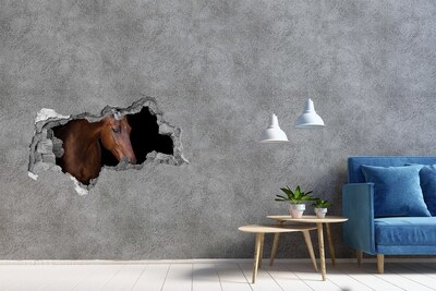 Diera 3D fototapeta na stenu Hnedý kôň