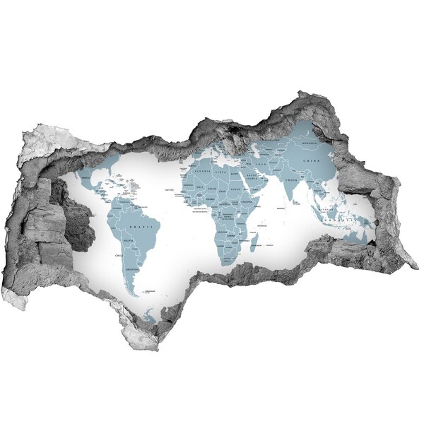 Samolepiaca diera na stenu Politická mapa