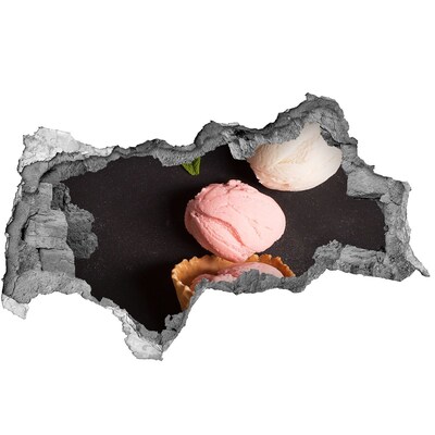 Nálepka 3D diera samolepiaca Hody zmrzliny Diera v stene