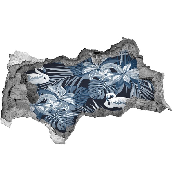 Diera 3D fototapeta nálepka Tropický raj s plameniakmi