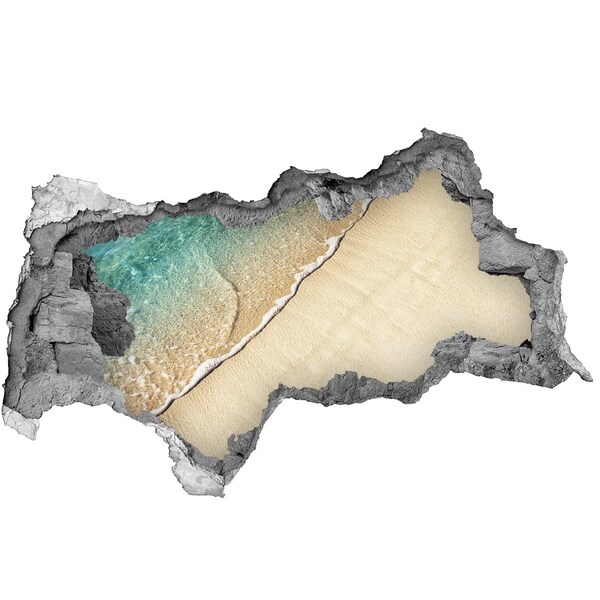Diera 3D v stene nálepka Karibská pláž cez dieru v stene