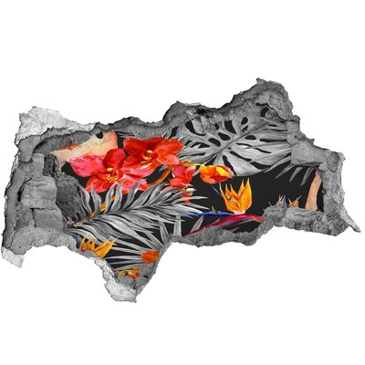 Diera 3D fototapeta nálepka Plameniaky a kvety