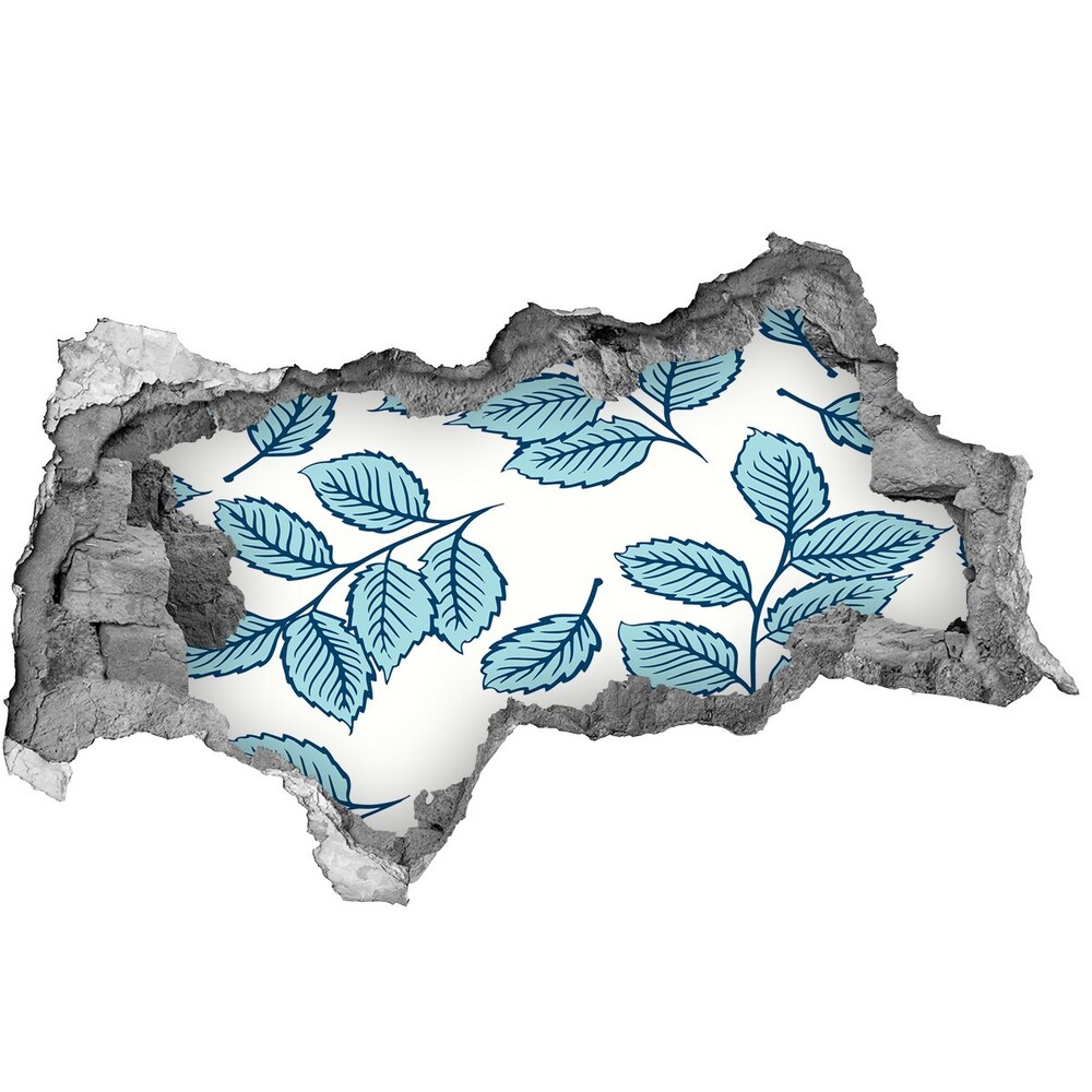 Nálepka 3D diera na stenu samolepiaca Listy
