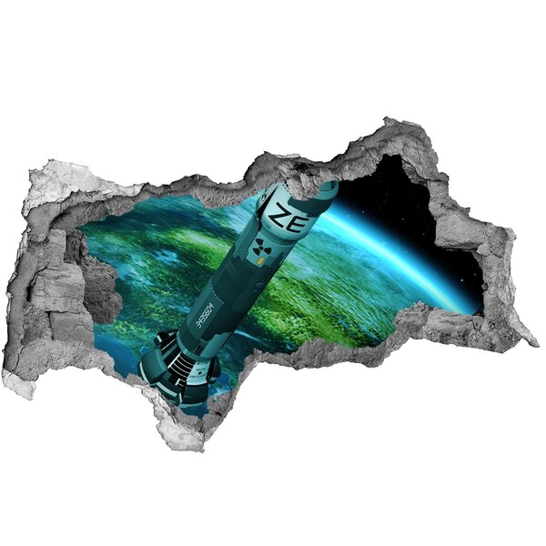 Foto fotografie diera na stenu Raketa vo vesmíre