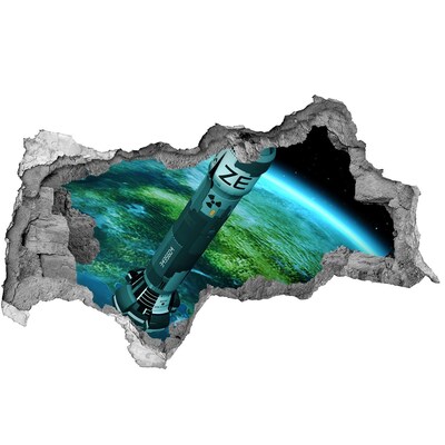 Foto fotografie diera na stenu Raketa vo vesmíre