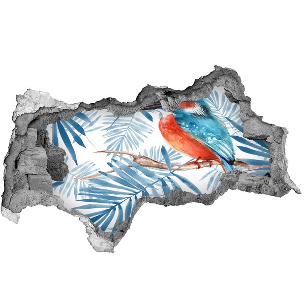 Diera 3D fototapeta nálepka Tropický vták medzi listami