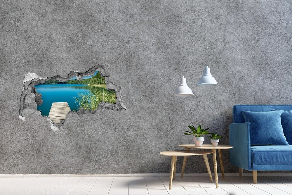 Diera 3D v stene na stenu Mólo na jazere