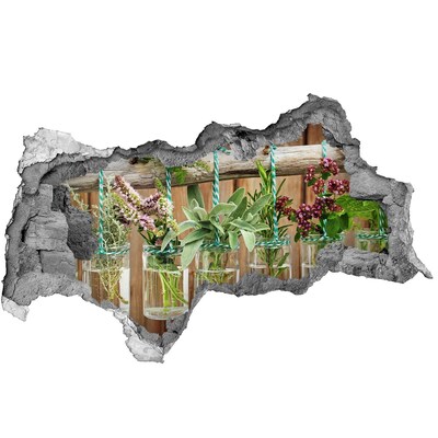 Samolepiaca nálepka fototapeta Bylinková záhrada v pohároch