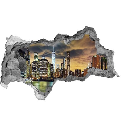 Fototapeta diera na stenu Panoráma New Yorku v noci