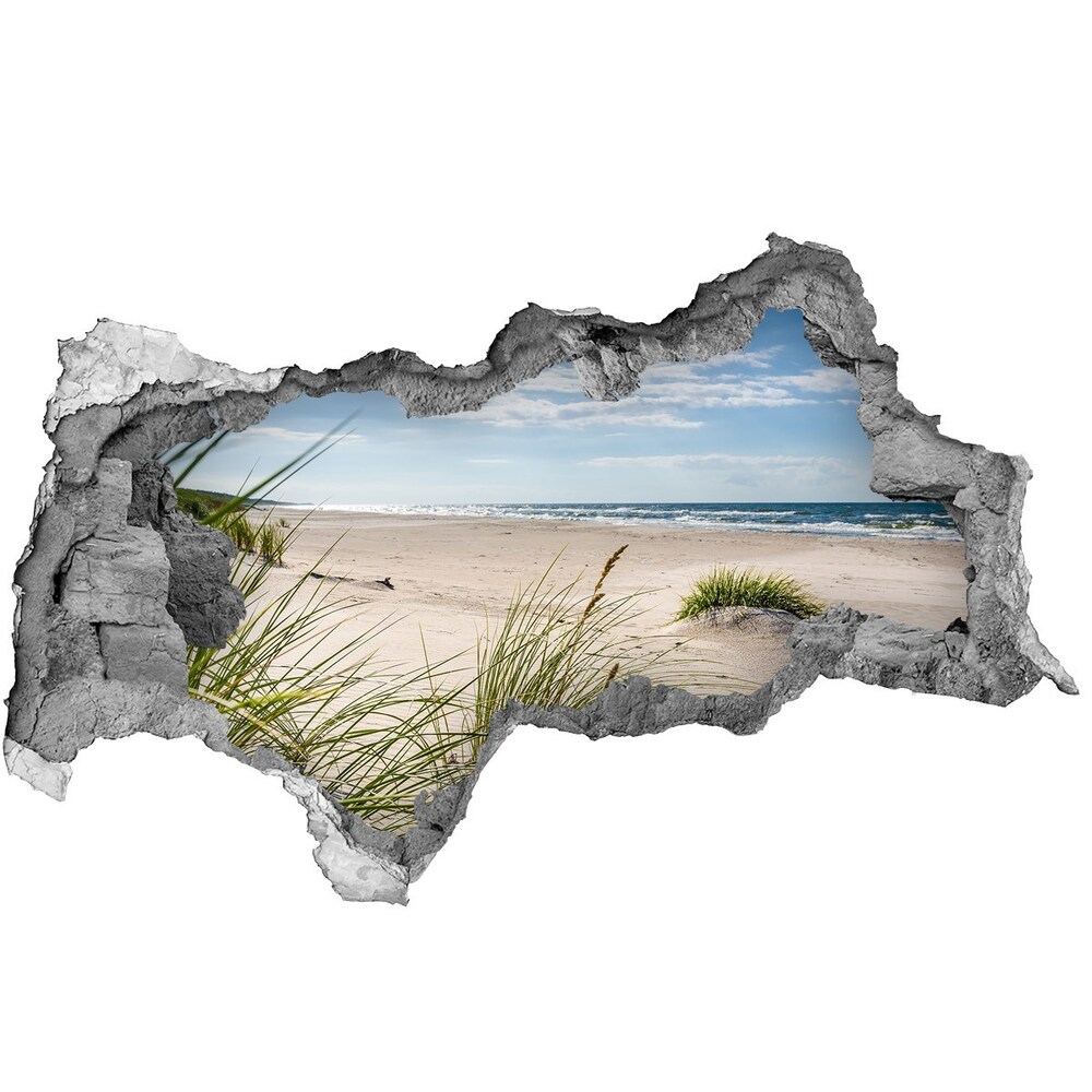 Diera 3D v stene nálepka Mrzeżyno beach