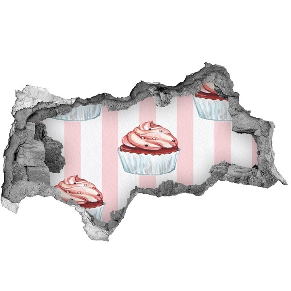 Samolepiaca nálepka betón Košíček v diere v stene