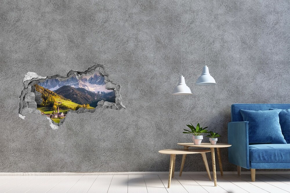 Diera 3D v stene na stenu Panoráma hôr