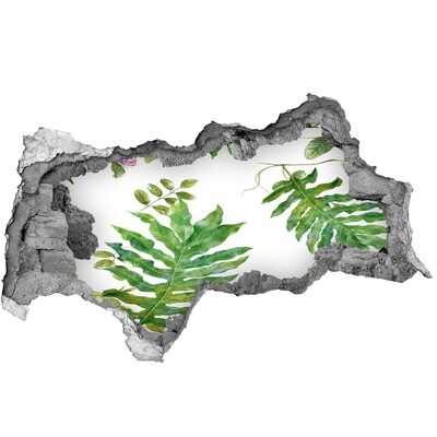 Nálepka 3D diera na stenu Tropický raj za múrom