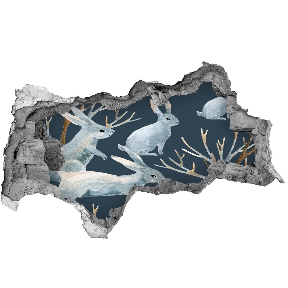 Diera 3D fototapeta nálepka Králiky v zime