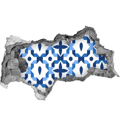 Fototapeta diera na stenu Modré vzory na stene