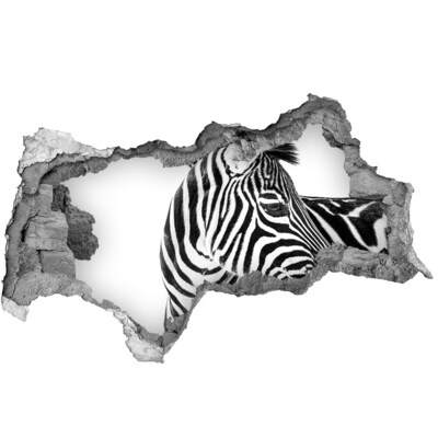 Diera 3D fototapeta nálepka Zebra v diere v stene