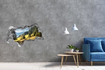 Diera 3D v stene nálepka Jeseň v horách