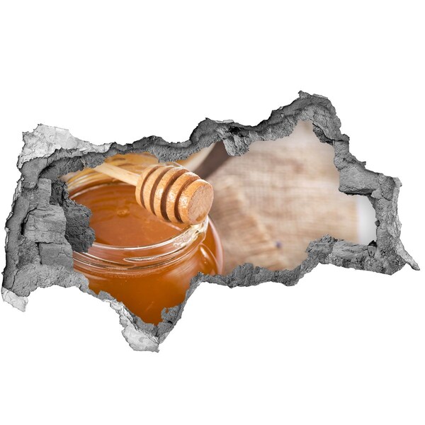 Nálepka 3D diera na stenu Med priamo z úľa