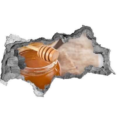 Nálepka 3D diera na stenu Med priamo z úľa