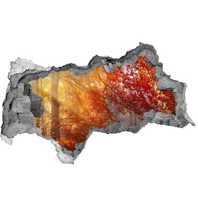 Diera 3D v stene nálepka Zlatá jeseň v lese