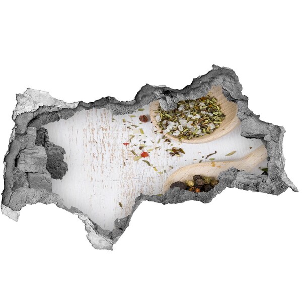 Nálepka 3D diera na stenu Výbuch korenia