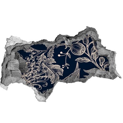 Nálepka 3D diera na stenu Vták na pozadí vegetácie