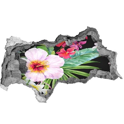 Nálepka 3D diera na stenu Havajské kvety