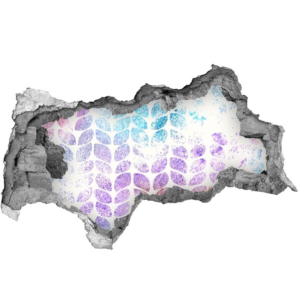 Nálepka 3D diera na stenu Diera v stene Kvetinové vzory