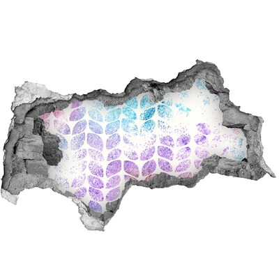 Nálepka 3D diera na stenu Diera v stene Kvetinové vzory