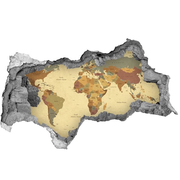 Samolepiaca diera na stenu Politická mapa