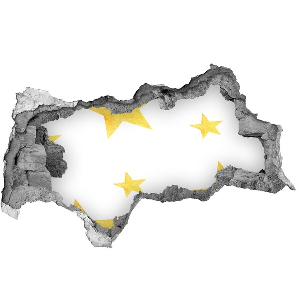 Fototapeta diera na stenu Zlatá hviezda na bielom pozadí