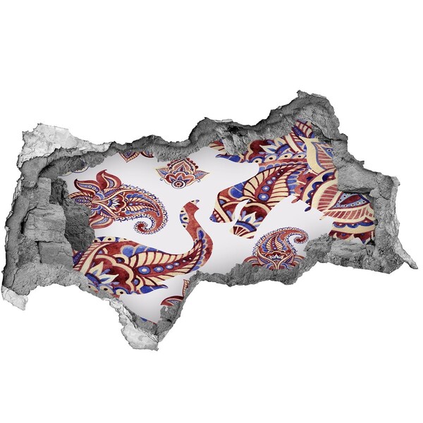 Diera 3D fototapeta nálepka Farebné vzory v diere v stene