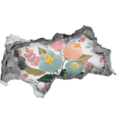 Nálepka 3D diera samolepiaca Kvetinový vzor