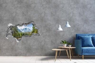 Diera 3D v stene nálepka Road tatry