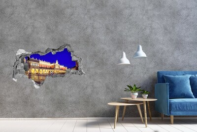 Fototapeta diera na stenu 3D Hlavné trhové námestie v Krakove v noci