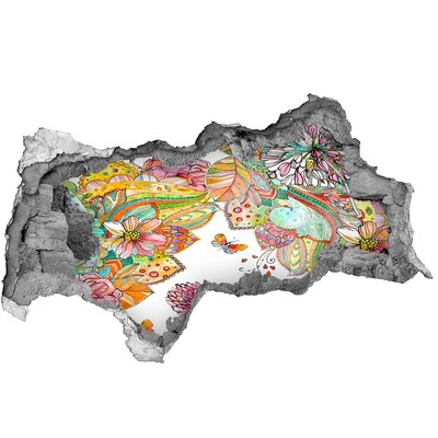 Diera 3D fototapeta nálepka Kvetinový raj za múrmi