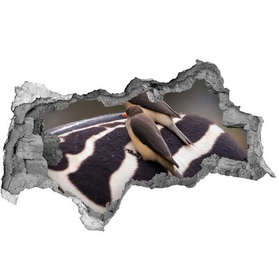 Diera 3D fototapeta nálepka Vtáky na chrbte zebry