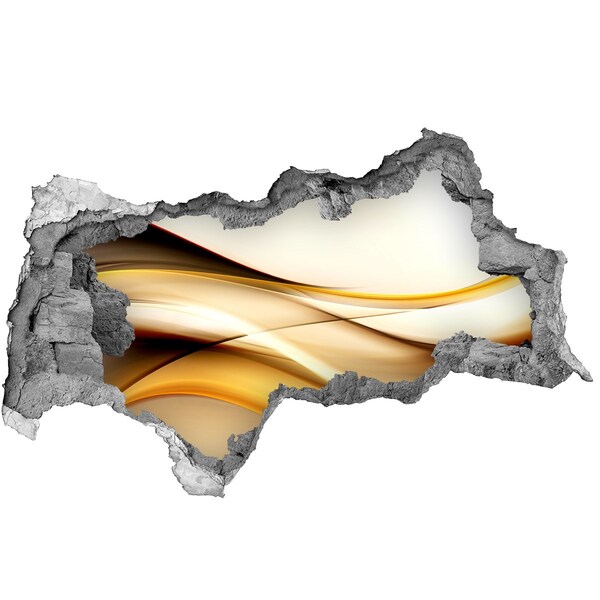 Diera 3D fototapeta nálepka Zlaté vlny v diere v stene